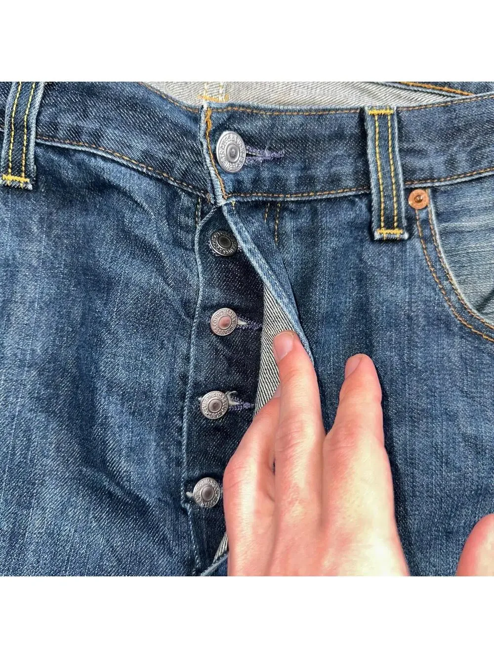 Levis 501 Vintage Y2K XX Straight Leg Jeans Blue Med Wash 38x34 Act 38x33